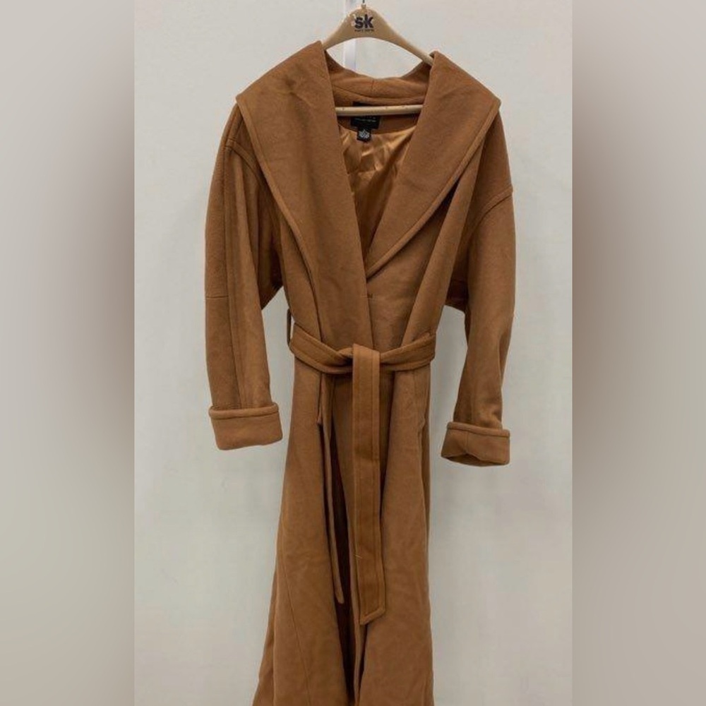 Limited London Paris New York Long Coat with Waist Tie